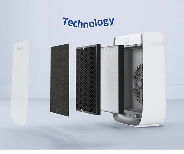 Exploded view of the AirDoctor filtration stages